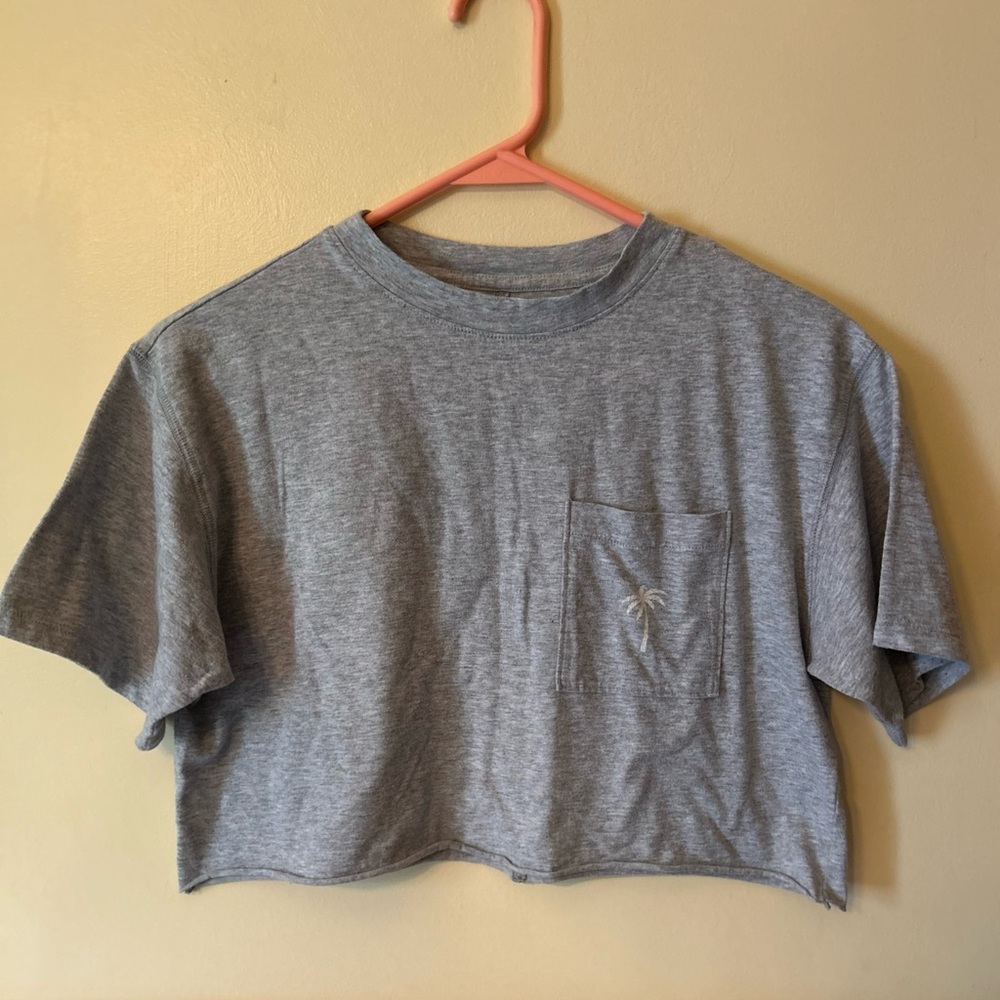 Flirtitude Gray Front Pocket Crop Top